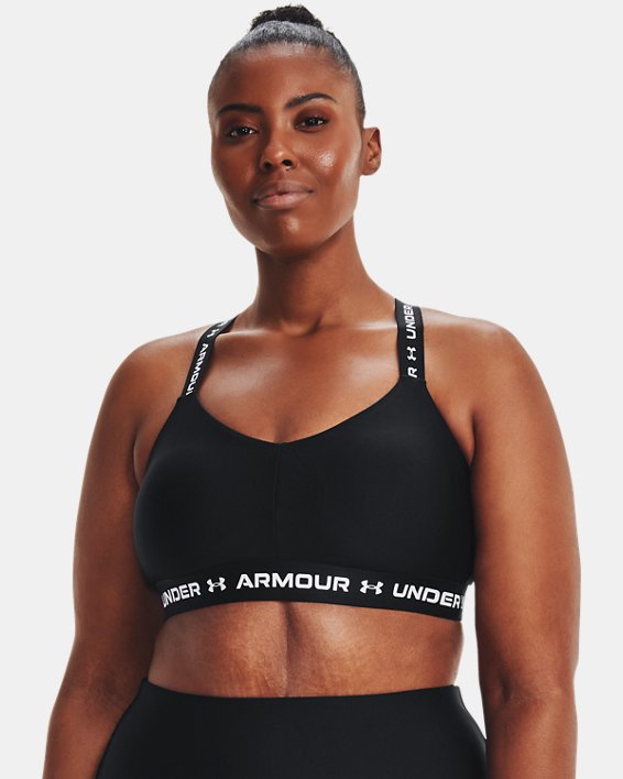 Soutien-gorge de sport à dos croisé et maintien léger UA pour femme, Black, pdpMainDesktop image number 3